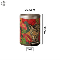 Thùng Rác Da Crimson Leopard Jungle D.O 14L-Thùng Rác-CẬU HAI HOME DECOR