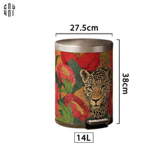 Thùng Rác Da Crimson Leopard Jungle D.O 14L-Thùng Rác-CẬU HAI HOME DECOR