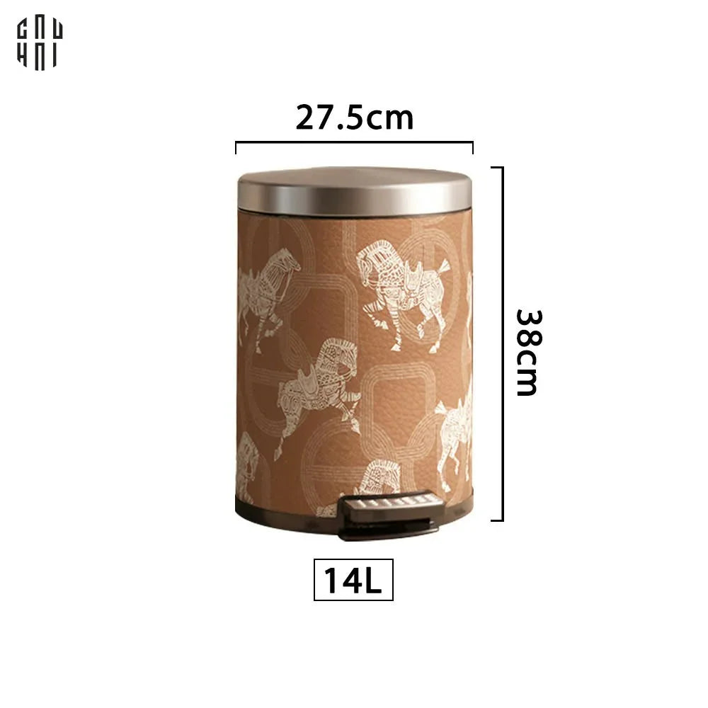 Thùng Rác Da Les Cavaliers Blancs Impériaux 14L - Brun Up-Thùng Rác-CẬU HAI HOME DECOR