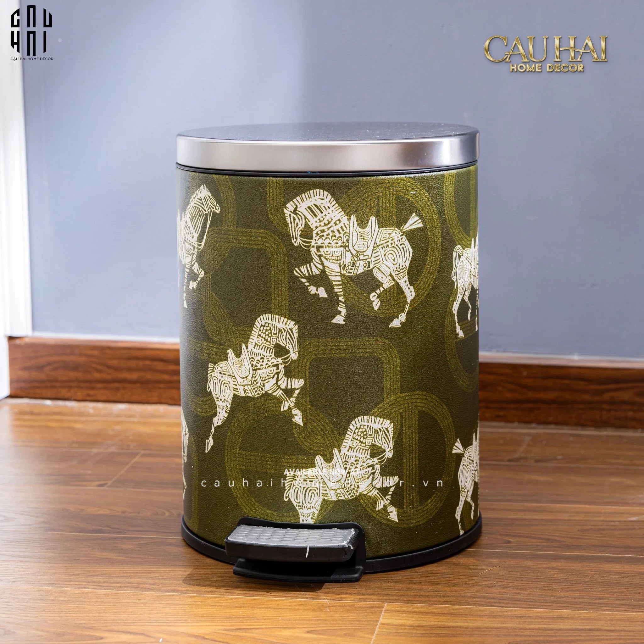 Thùng Rác Da Les Cavaliers Blancs Impériaux 14L - Vert Up-Thùng Rác-CẬU HAI HOME DECOR