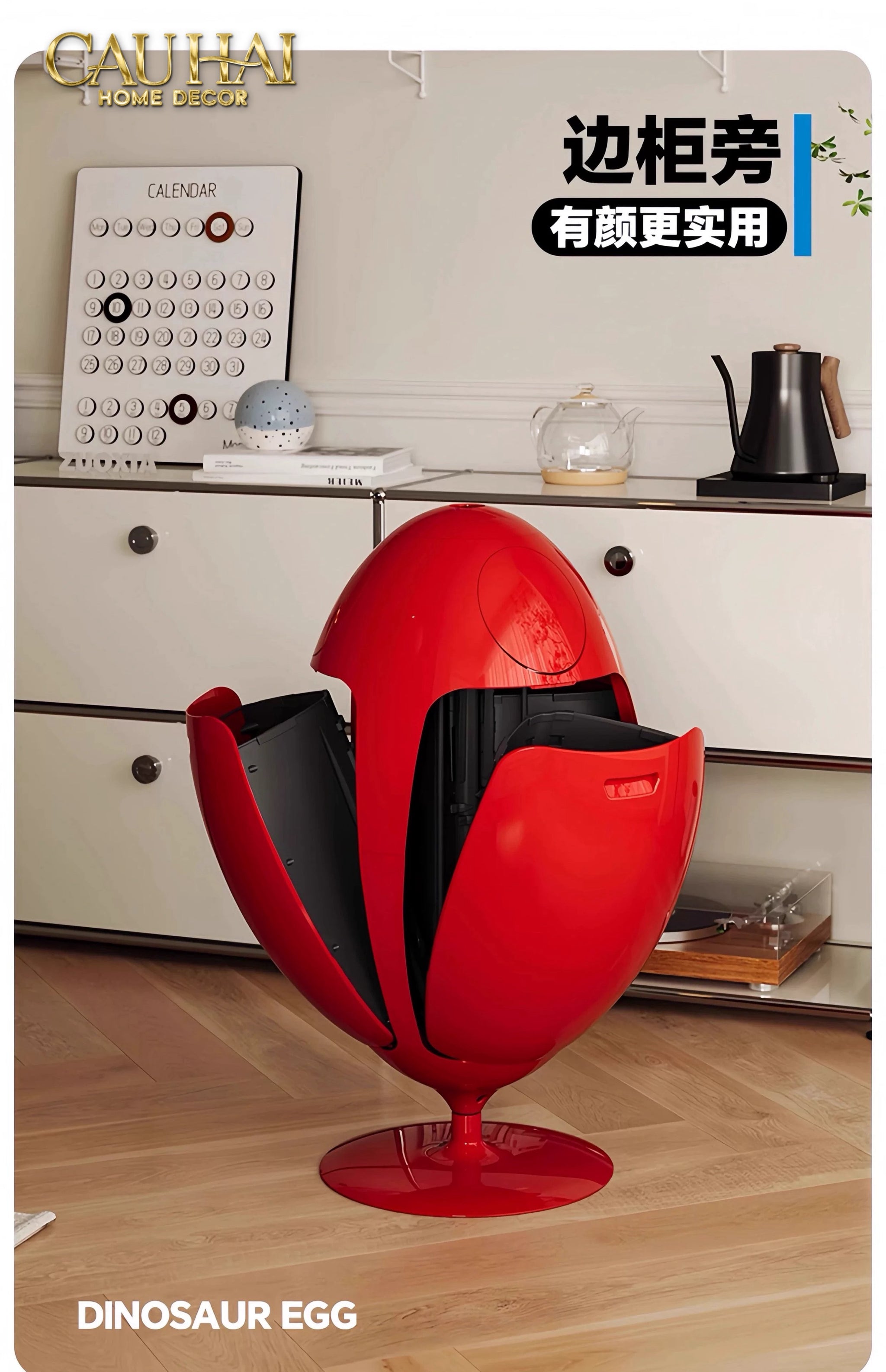 Thùng Rác Đa Năng Dinosaur Red Egg - Modern-Thùng Rác-CẬU HAI HOME DECOR