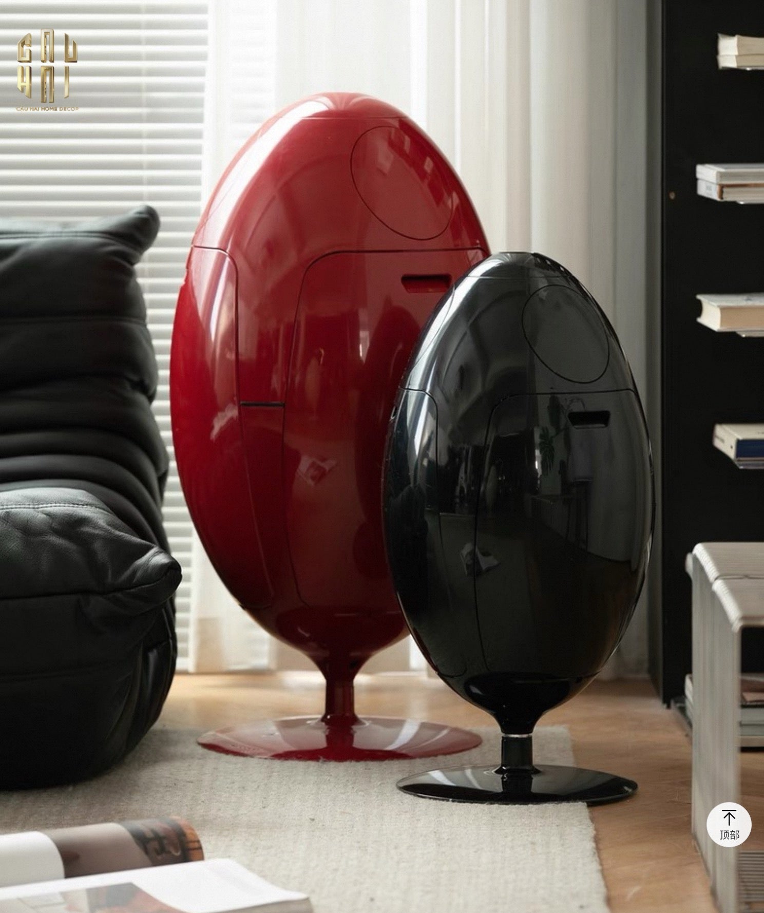 Thùng Rác Đa Năng Dinosaur Red Egg - Modern-Thùng Rác-CẬU HAI HOME DECOR