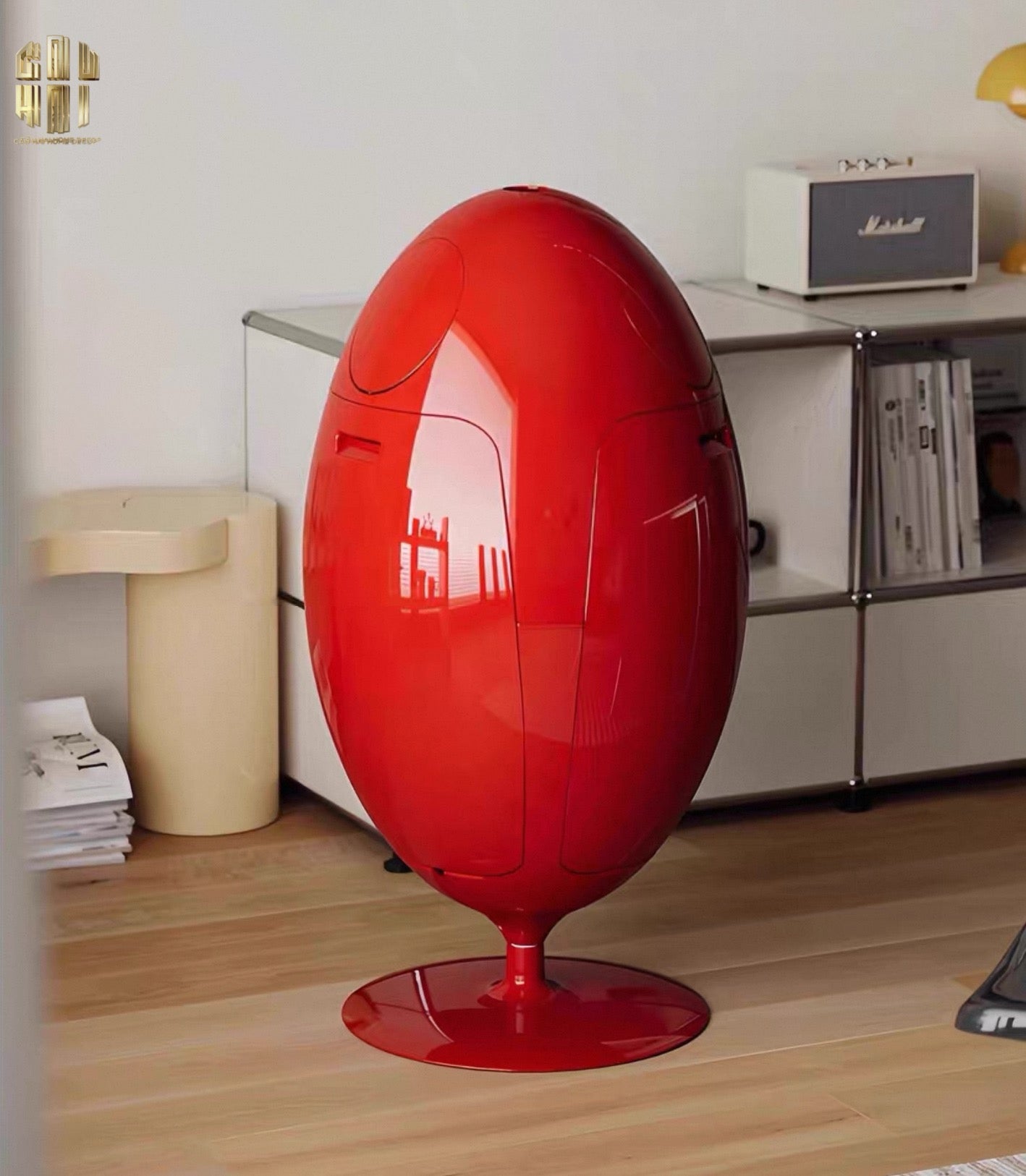 Thùng Rác Đa Năng Dinosaur Red Egg - Modern-Thùng Rác-CẬU HAI HOME DECOR