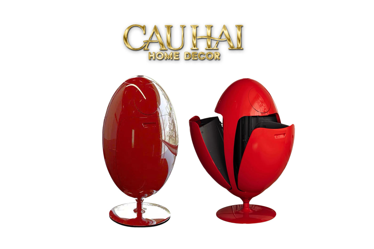 Thùng Rác Đa Năng Dinosaur Red Egg - Modern-Thùng Rác-Đối tác tại Trung Quốc theo từng đơn đặt hàng-CẬU HAI HOME DECOR