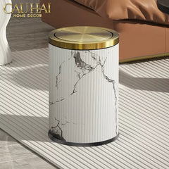Thùng Rác Da Vân Đá Marble Prime Minimal Desk Trash Cans 9L 20x31-Thùng Rác-CẬU HAI HOME DECOR