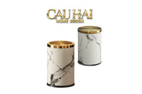 Thùng Rác Da Vân Đá Marble Prime Minimal Desk Trash Cans 9L 20x31-Thùng Rác-CẬU HAI HOME DECOR