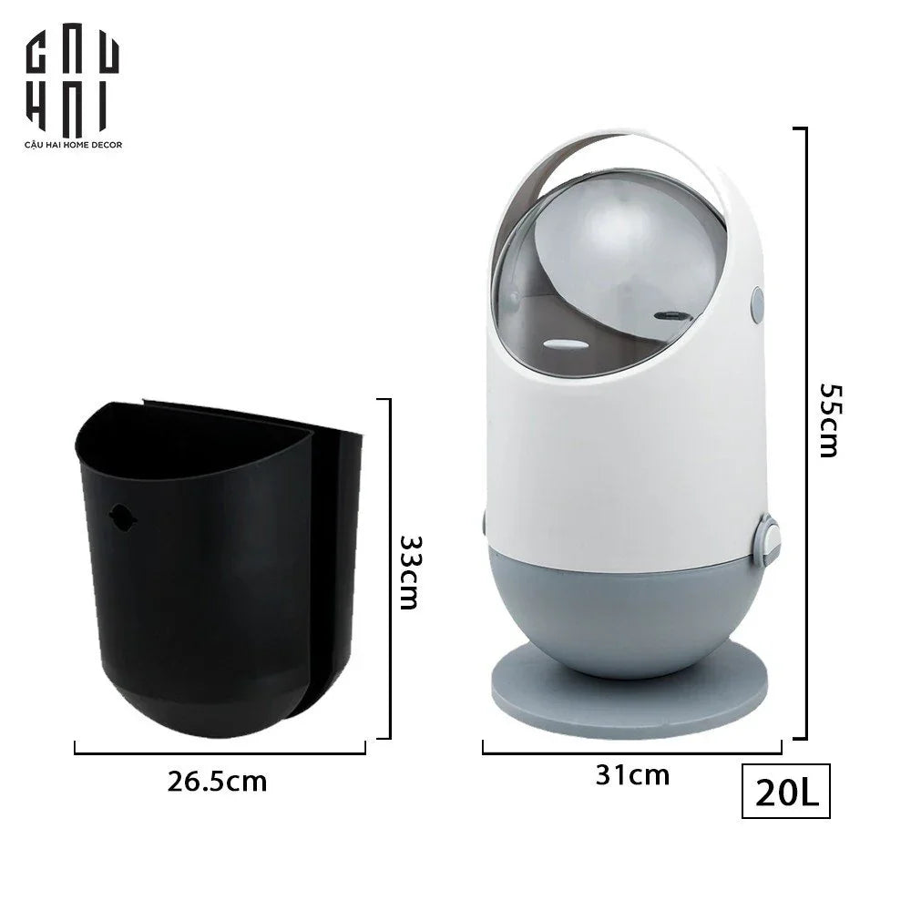 Thùng Rác Finch 20L- Silver-Thùng Rác-CẬU HAI HOME DECOR