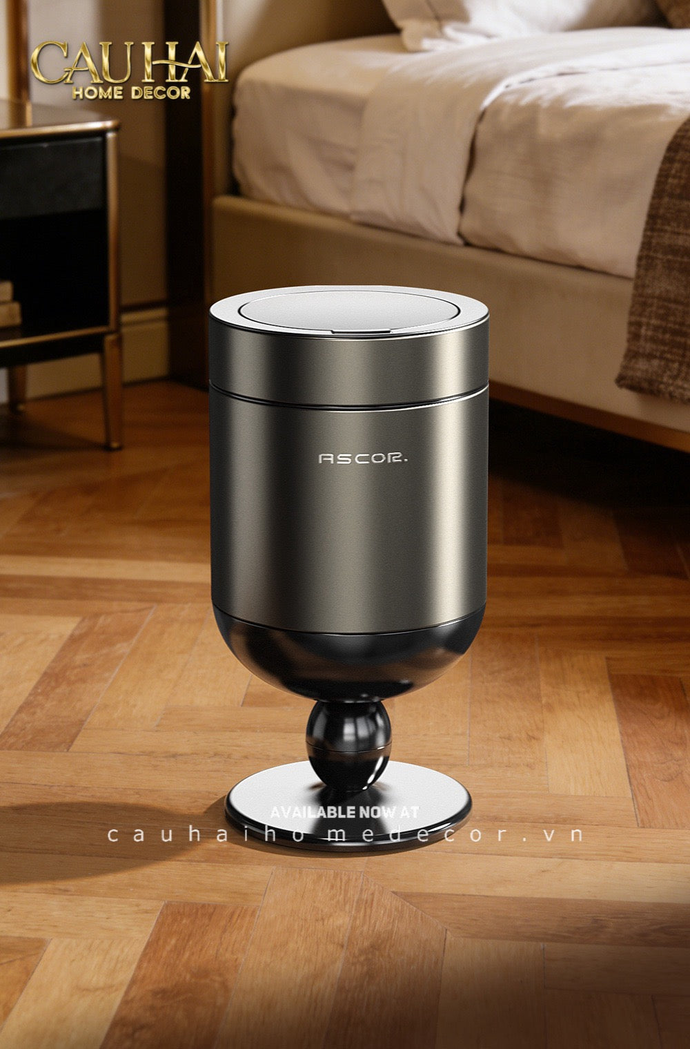 Thùng Rác Titanium Goblet Stainless Steel Modernist Trash Cans 20L 25x54-Thùng Rác-CẬU HAI HOME DECOR