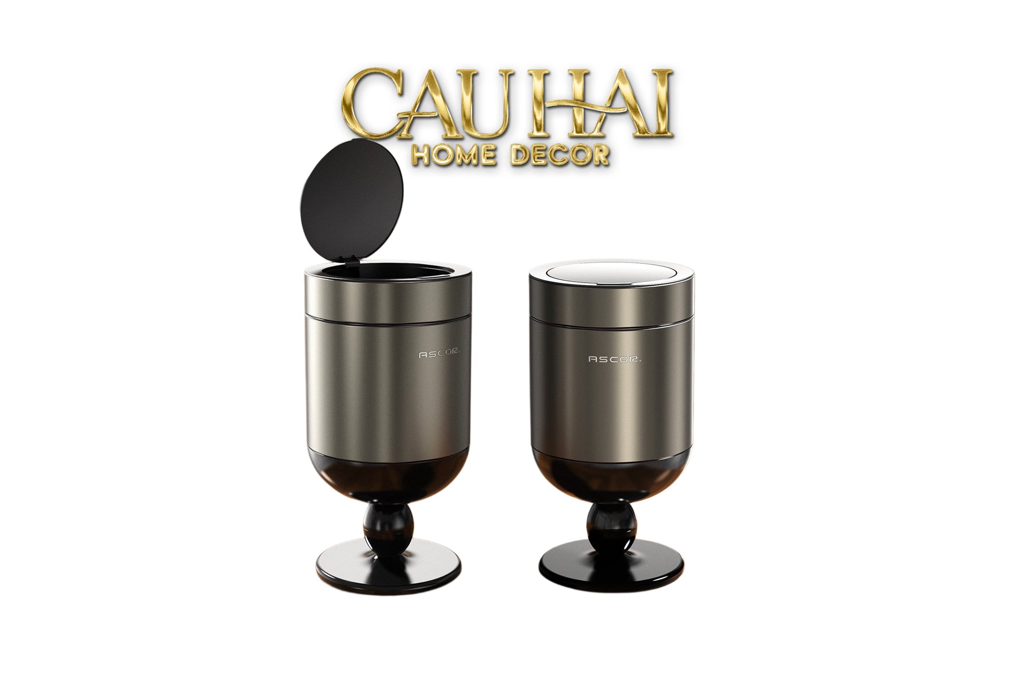 Thùng Rác Titanium Goblet Stainless Steel Modernist Trash Cans 20L 25x54-Thùng Rác-CẬU HAI HOME DECOR