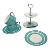 Maison Couture - Gift Set Bình Trà Chiều British Heritage Turquoise Élegance Afternoon Tea Set 5pcs-SET BÌNH TRÀ-Đối tác tại Trung Quốc theo từng đơn đặt hàng-CẬU HAI HOME DECOR