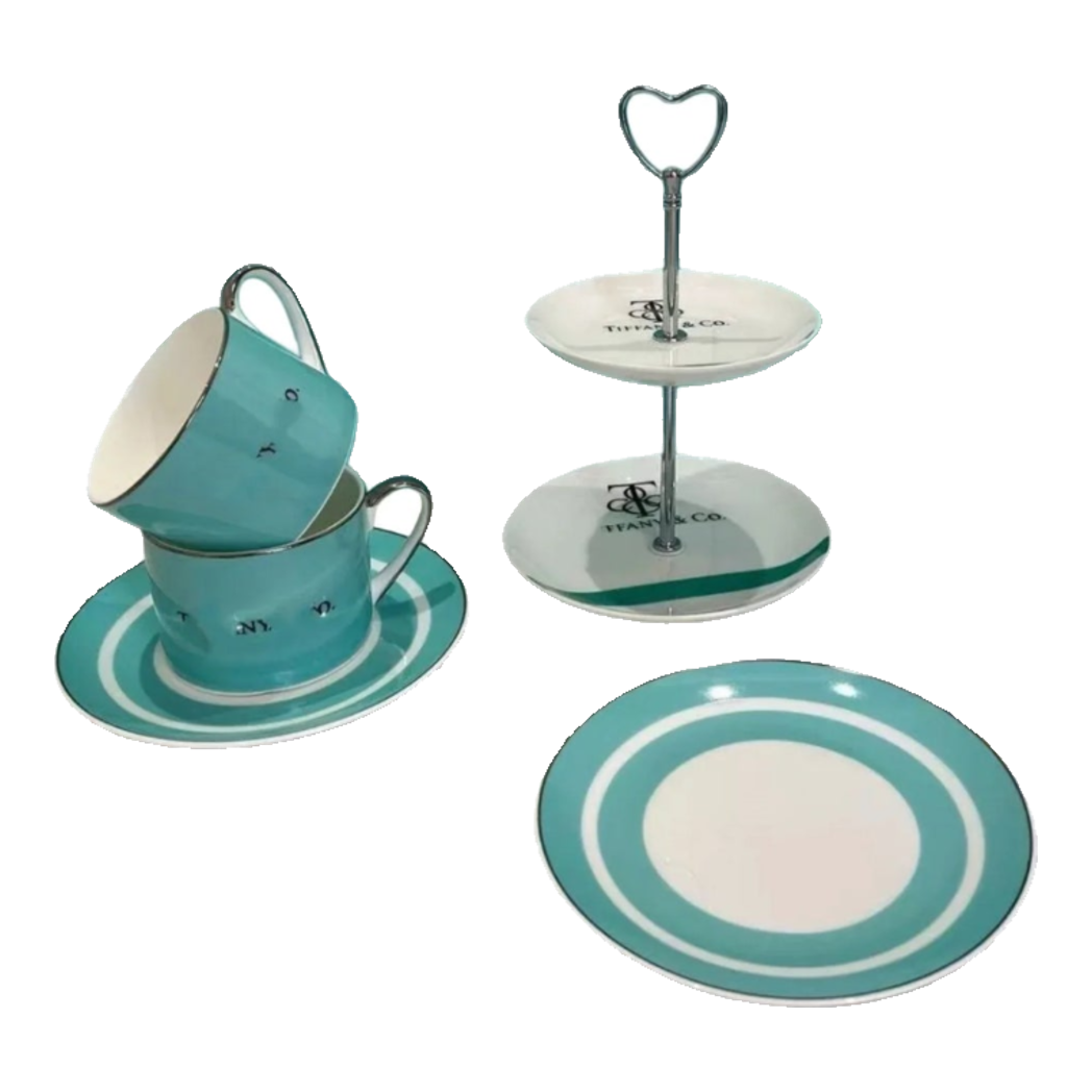 Maison Couture -  Gift Set Bình Trà Chiều British Heritage Turquoise Élegance Afternoon Tea Set 5pcs