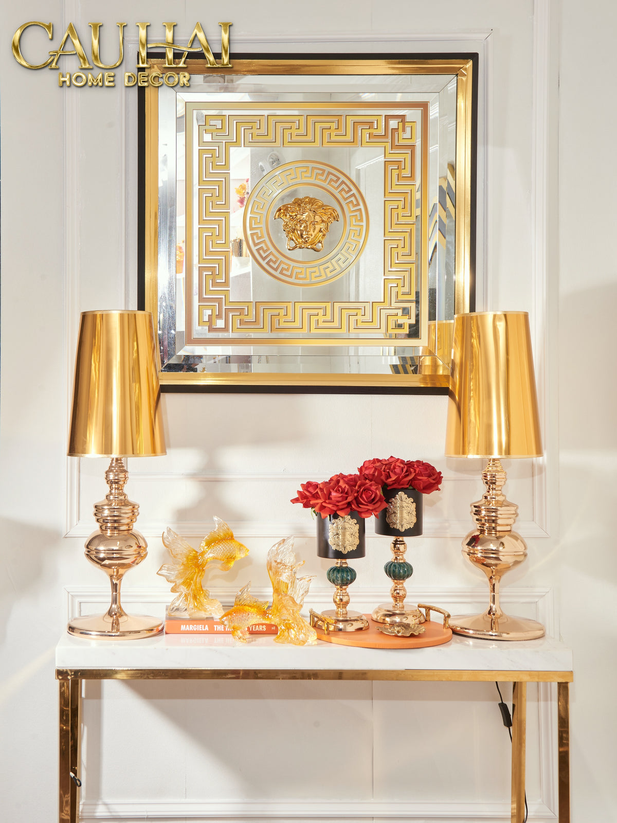 Tranh Gương Miroir Haute Joaillerie - Palazzo Greca UV Medusa Iconic 90x90-TRANH TREO TƯỜNG-CẬU HAI HOME DECOR