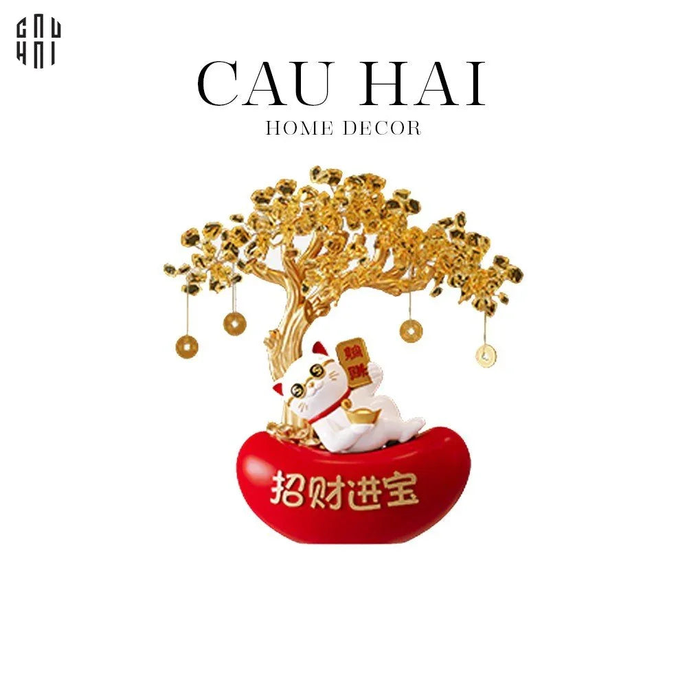 TTượng Cây Phú Quý Mèo Đại Phát 27-TƯỢNG TRANG TRÍ-CẬU HAI HOME DECOR