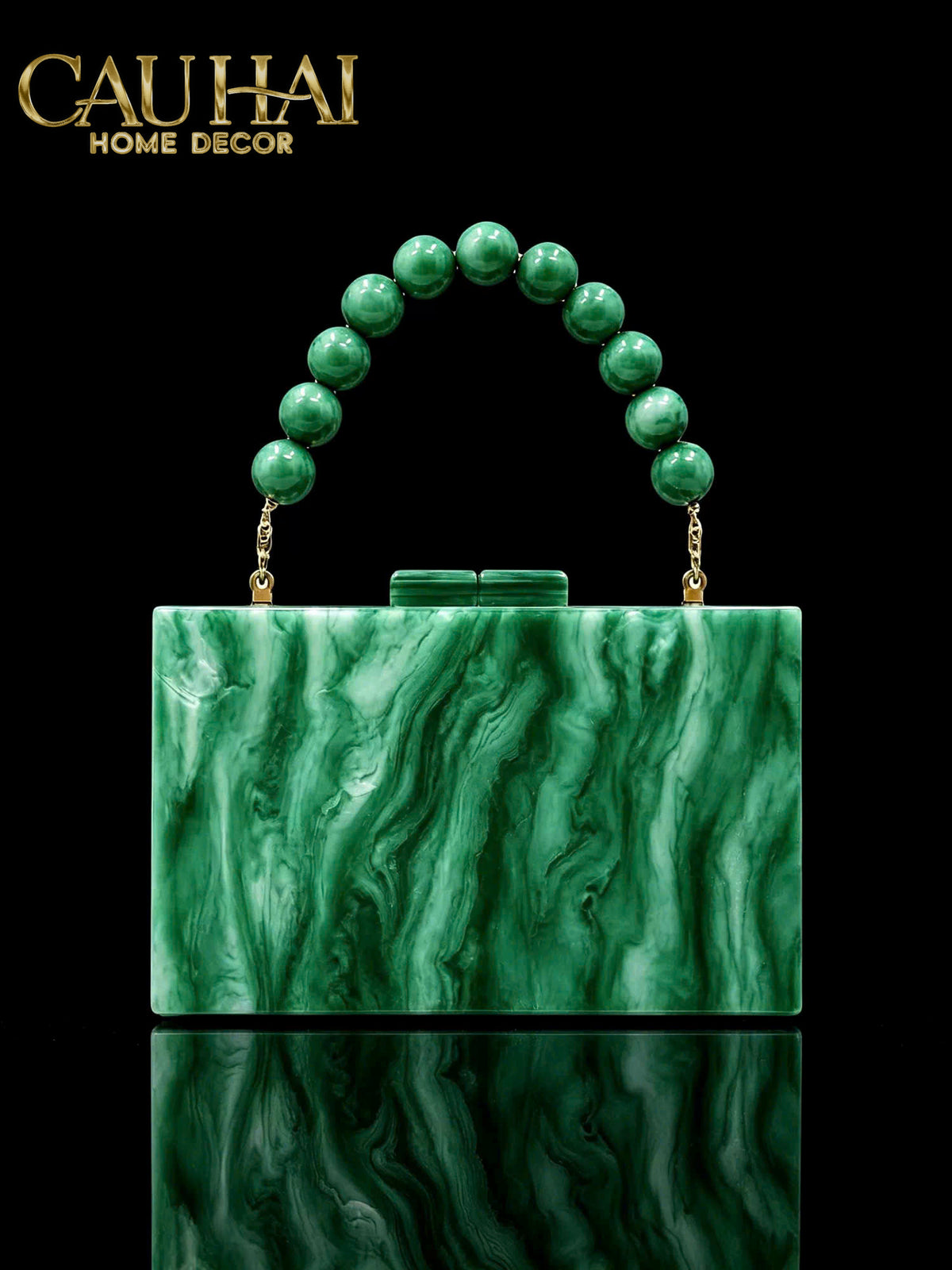 Túi Xách Trang Trí Royal Emerald Decorative Handbag-BÀN TRANG ĐIỂM-CẬU HAI HOME DECOR-CẬU HAI HOME DECOR