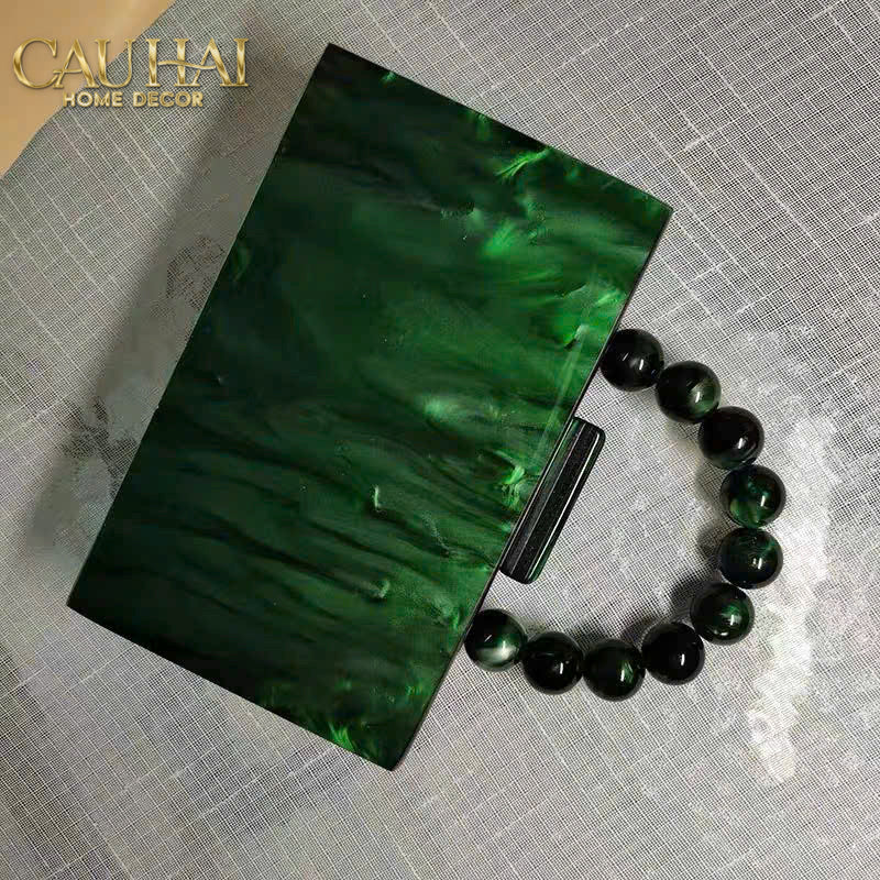 Túi Xách Trang Trí Royal Emerald Decorative Handbag-BÀN TRANG ĐIỂM-CẬU HAI HOME DECOR-CẬU HAI HOME DECOR