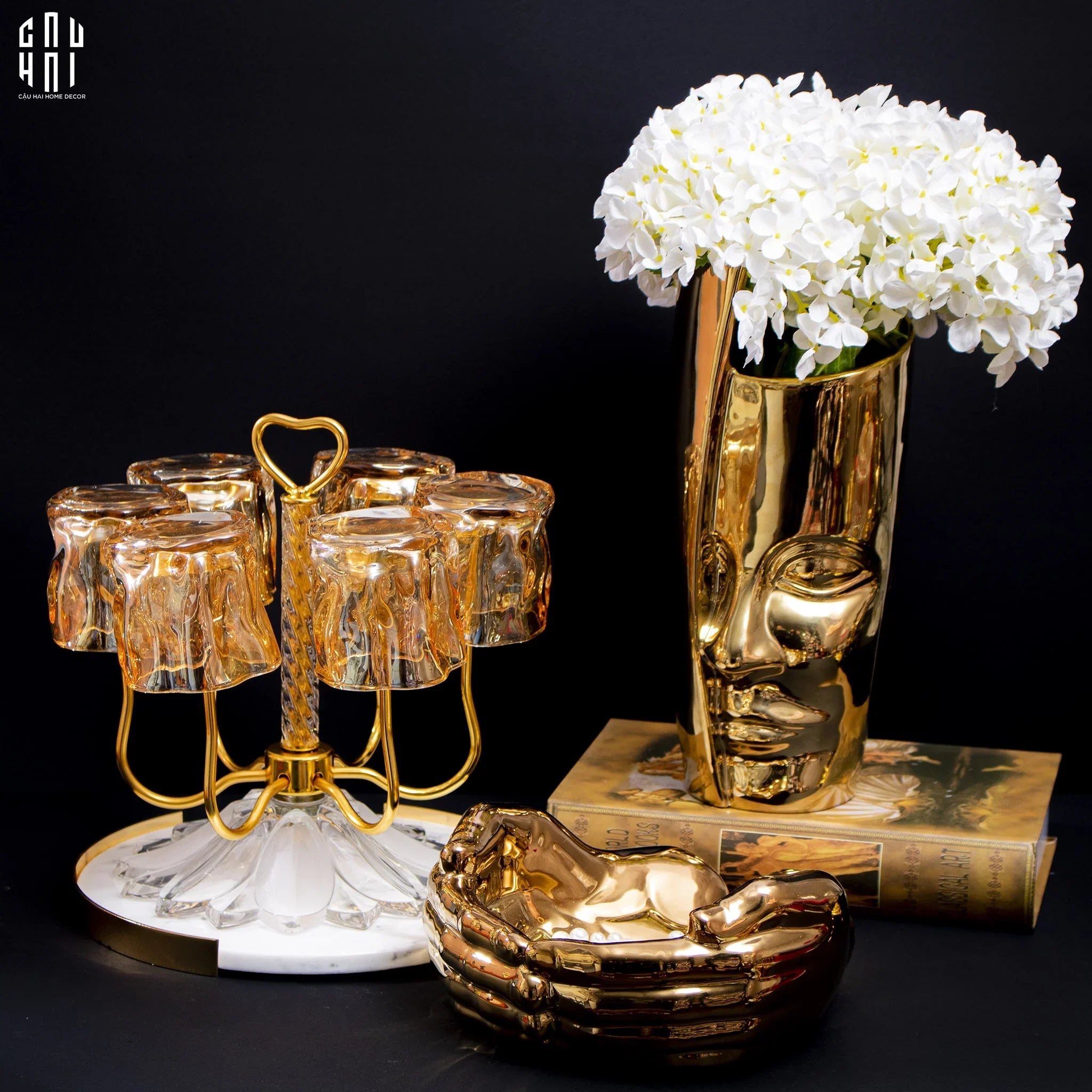 Tượng Bàn Tay Vàng - Unite Rosegold Ss22-TƯỢNG TRANG TRÍ-CẬU HAI HOME DECOR