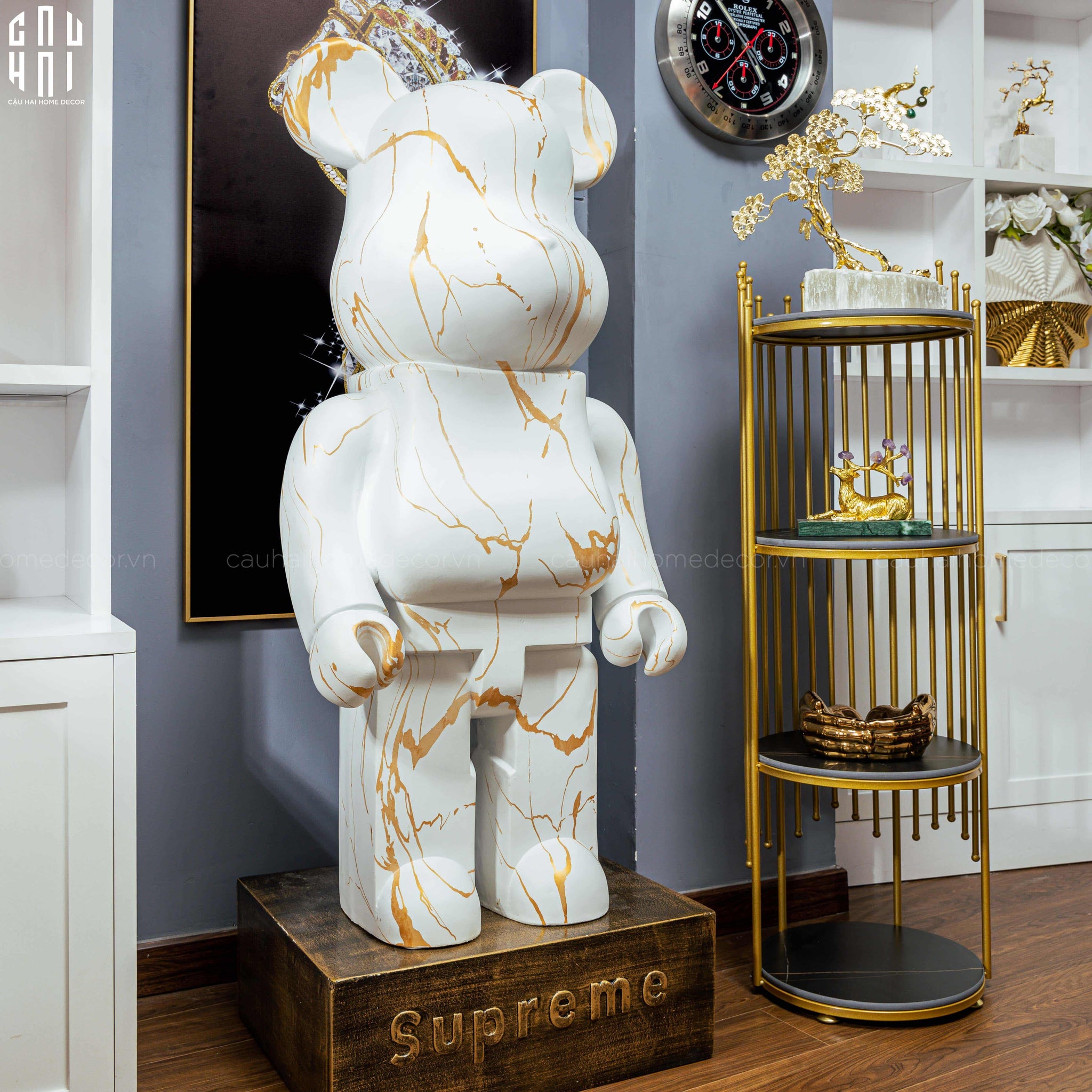 Tượng Bear Brick Marble 120Cm-TƯỢNG TRANG TRÍ-CẬU HAI HOME DECOR