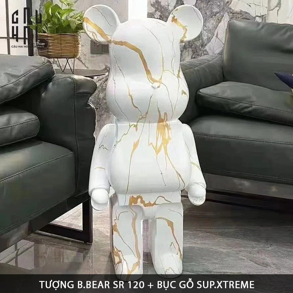 Tượng Bear Brick Marble 120Cm-CẬU HAI HOME DECOR