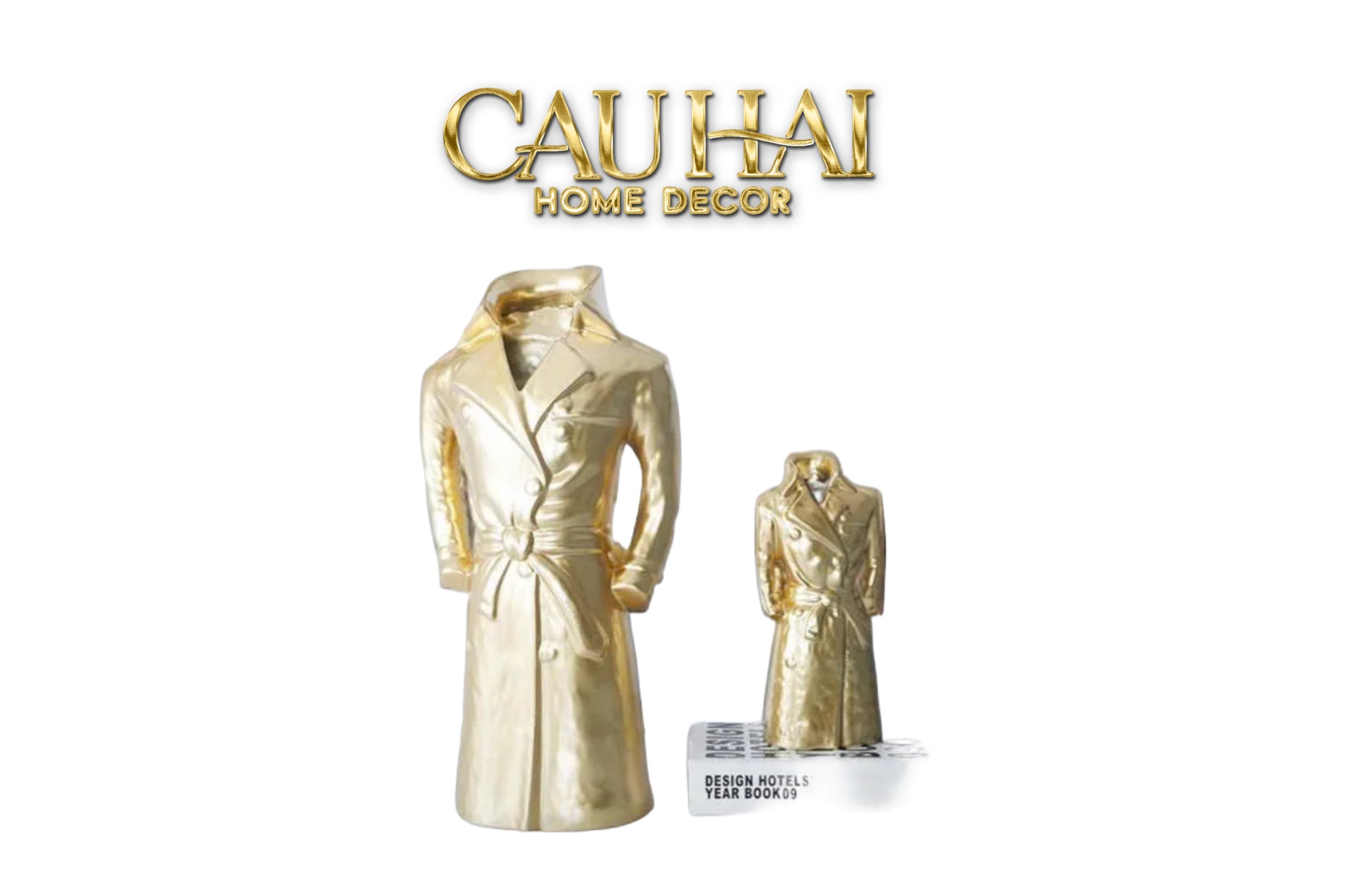 Tượng Bình Hoa Elysian Couture Gilded Trench Coat-TƯỢNG TRANG TRÍ-CẬU HAI HOME DECOR