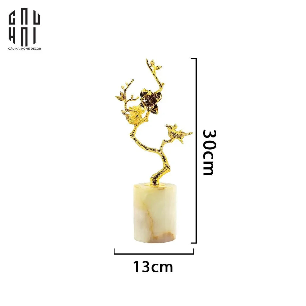 Tượng Blooming Bird Đá Florit Vert-TƯỢNG TRANG TRÍ-CẬU HAI HOME DECOR