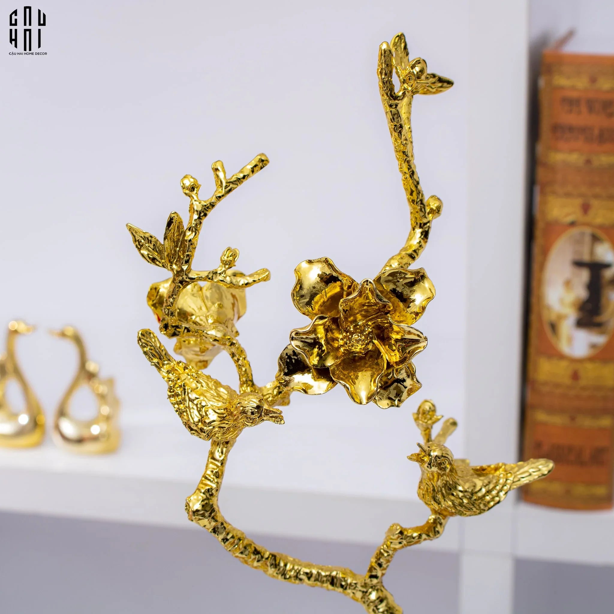 Tượng Blooming Bird Đá Florit Vert-TƯỢNG TRANG TRÍ-CẬU HAI HOME DECOR