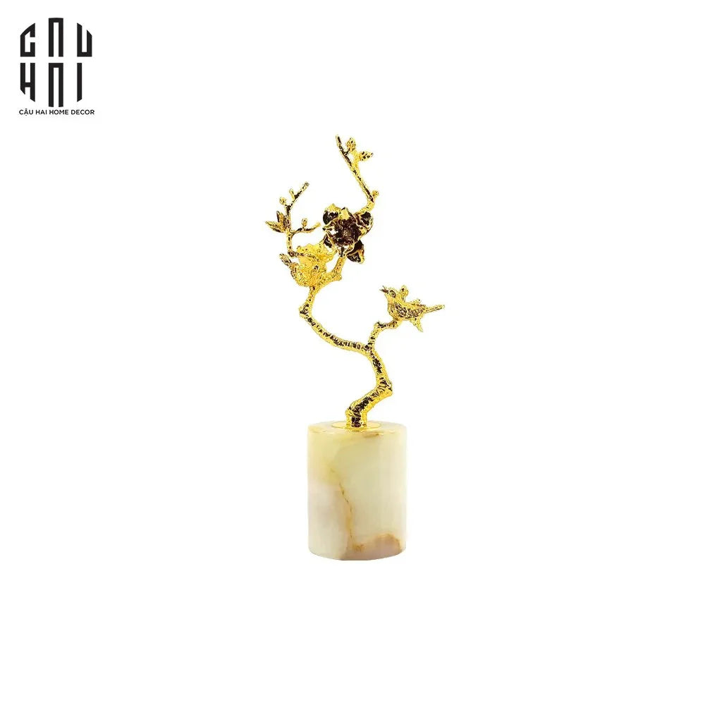 Tượng Blooming Bird Đá Florit Vert-TƯỢNG TRANG TRÍ-CẬU HAI HOME DECOR