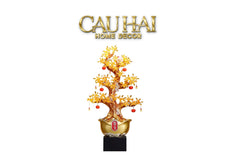 Tượng Cây Hồng Đính Pha Lê Vàng - Đại Tam Nguyên - Jewelry Persimone Forturne Tree 40x93-CẬU HAI HOME DECOR