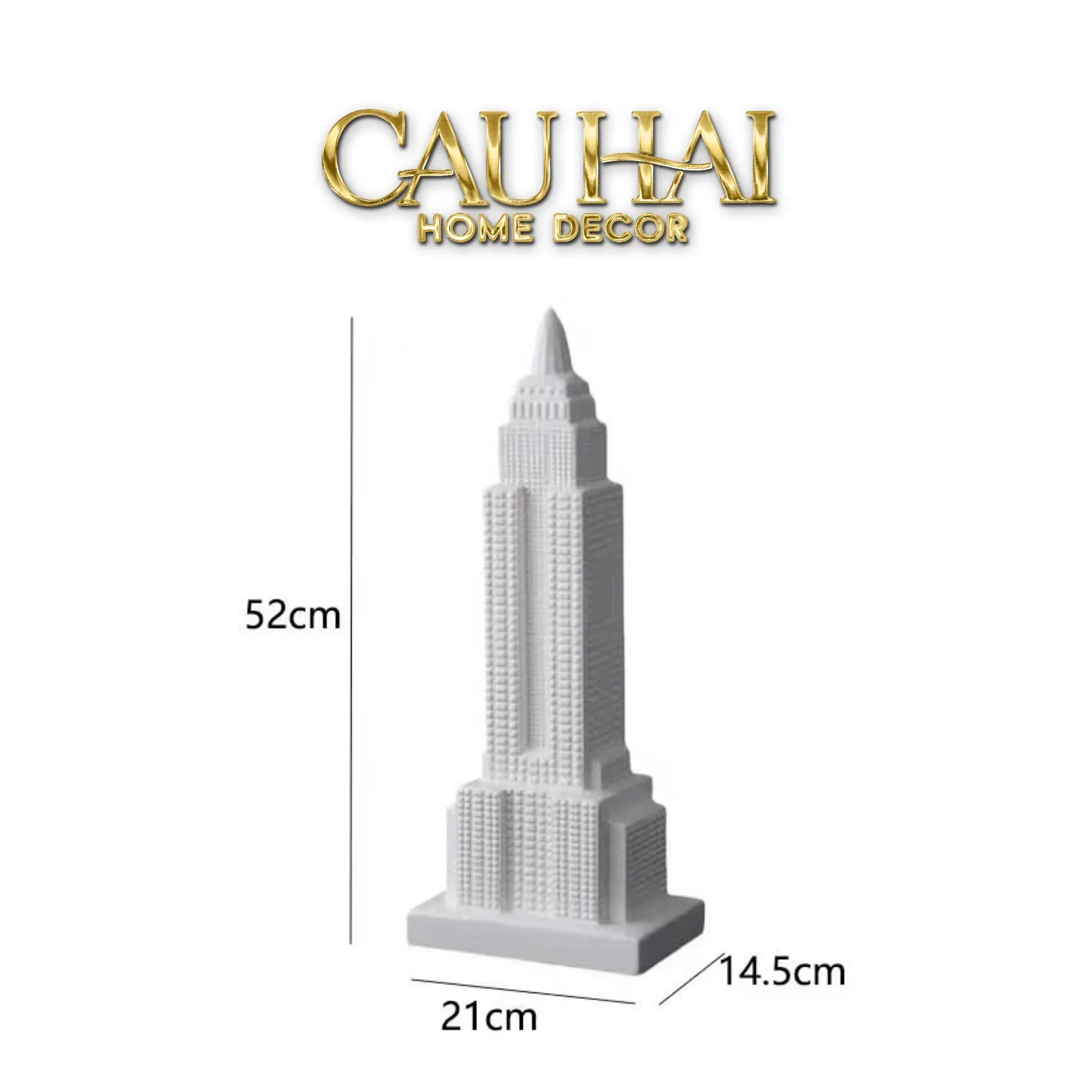 Tượng Ceramic Empire State H52-TƯỢNG TRANG TRÍ-CẬU HAI HOME DECOR
