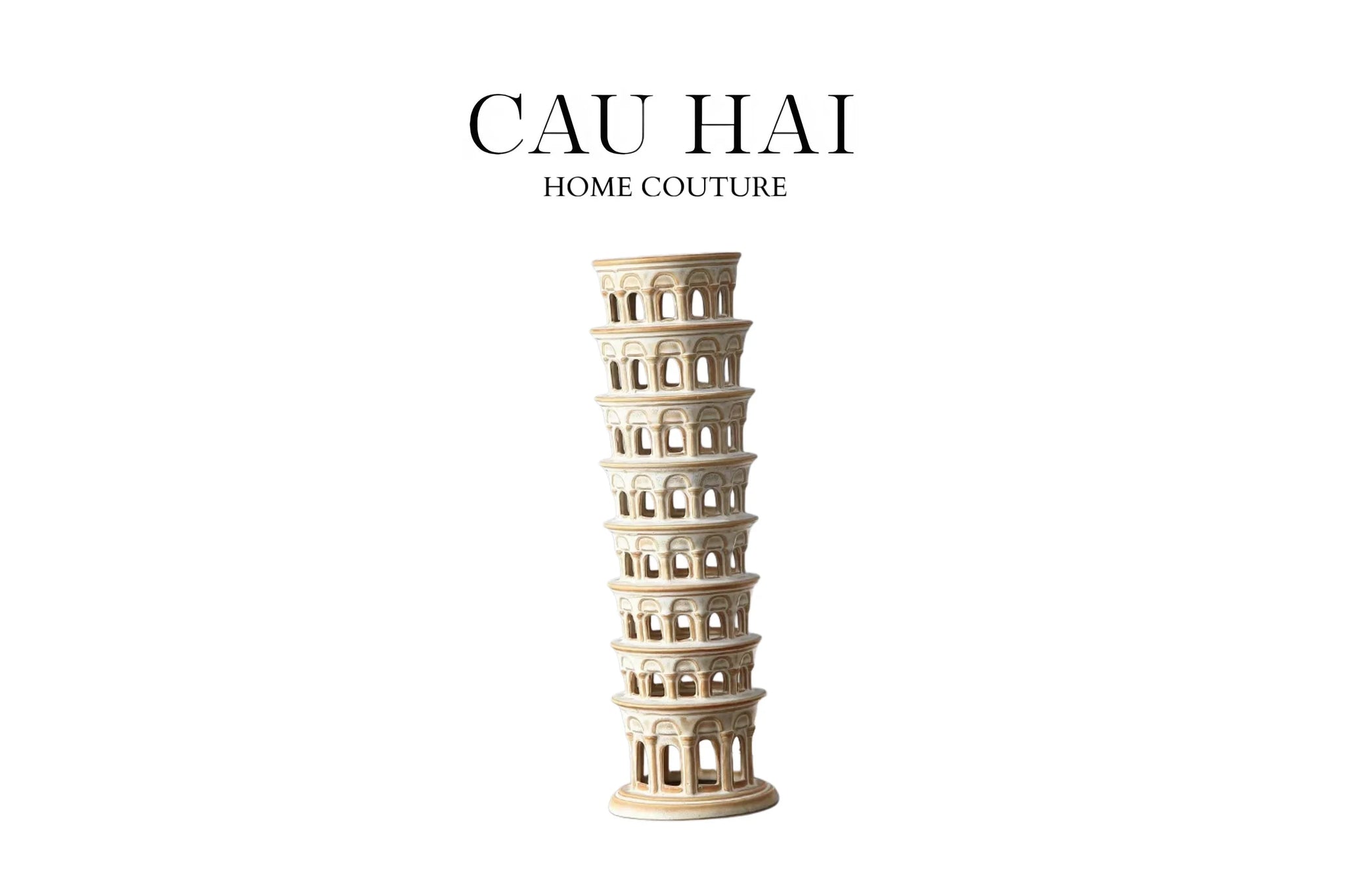 Tượng Ceramic Pisa Tower H43-TƯỢNG TRANG TRÍ-CẬU HAI HOME DECOR