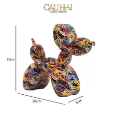 Tượng Chú Chó Puppy Balloon Urban Street Graffiti Toon Art 8x20x17-TƯỢNG TRANG TRÍ-CẬU HAI HOME DECOR