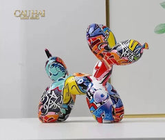 Tượng Chú Chó Puppy Balloon Urban Street Graffiti Toon Art 8x20x17-TƯỢNG TRANG TRÍ-CẬU HAI HOME DECOR