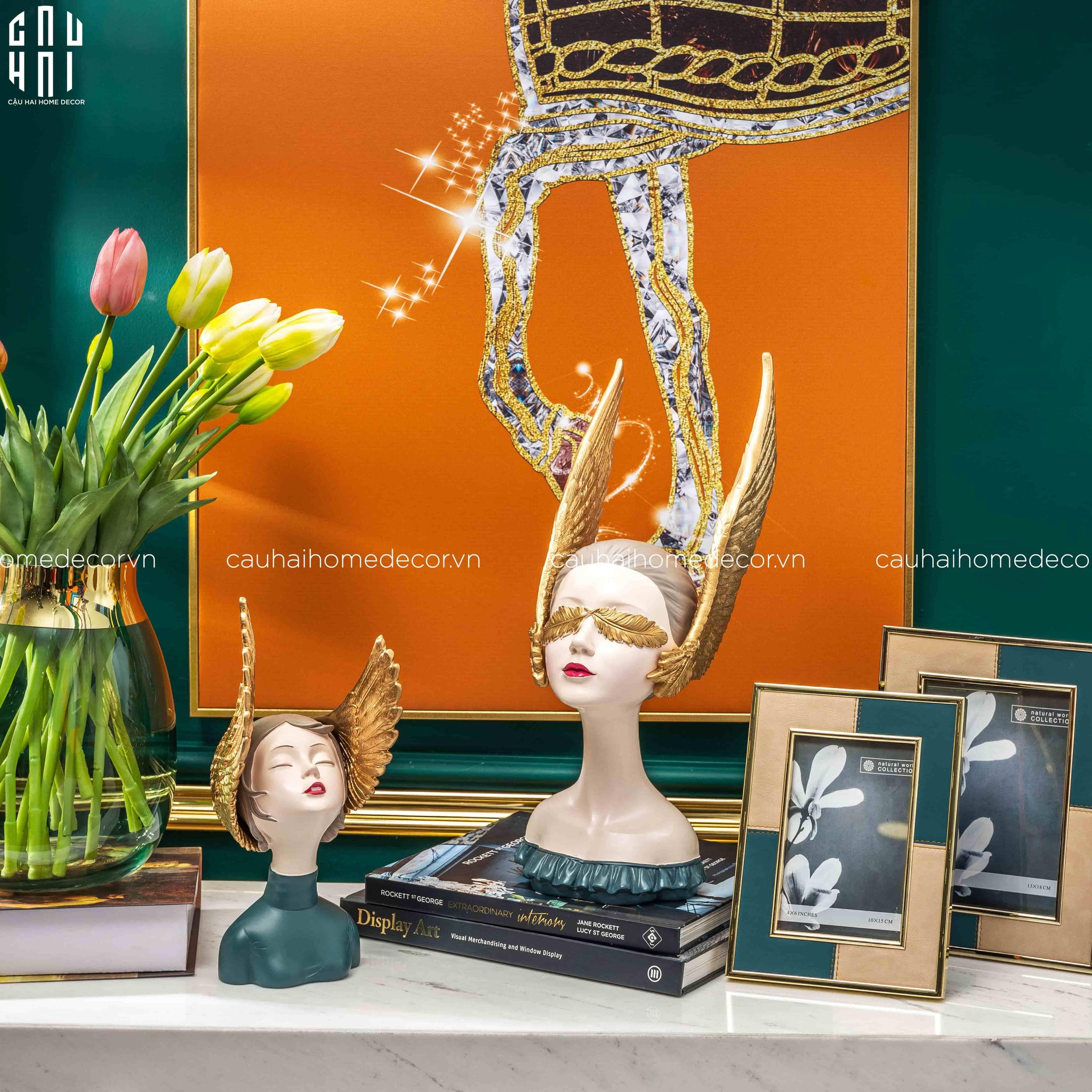 Tượng Cô Gái Jr Angelina H28-TƯỢNG TRANG TRÍ-CẬU HAI HOME DECOR