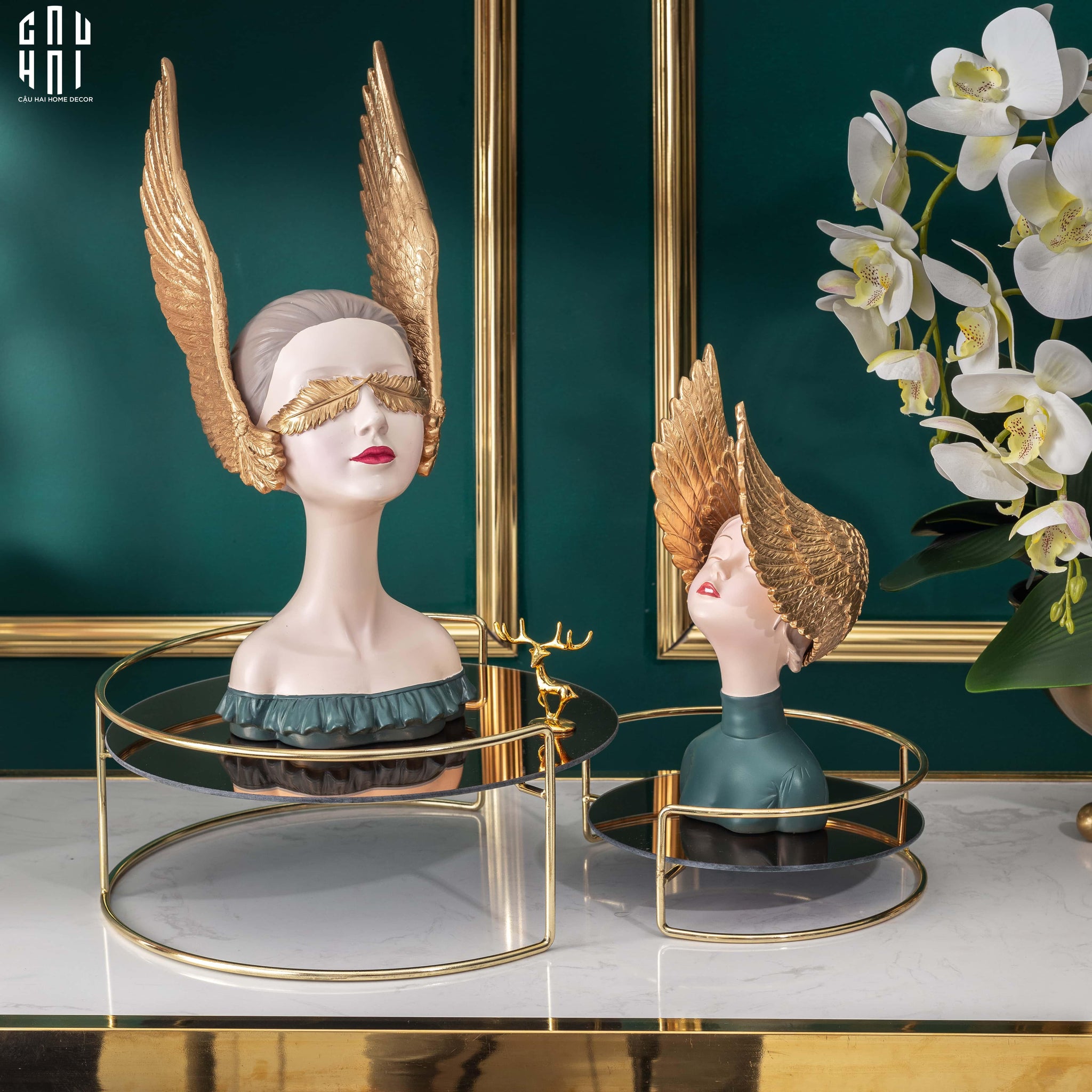 Tượng Cô Gái Jr Angelina H28-TƯỢNG TRANG TRÍ-CẬU HAI HOME DECOR