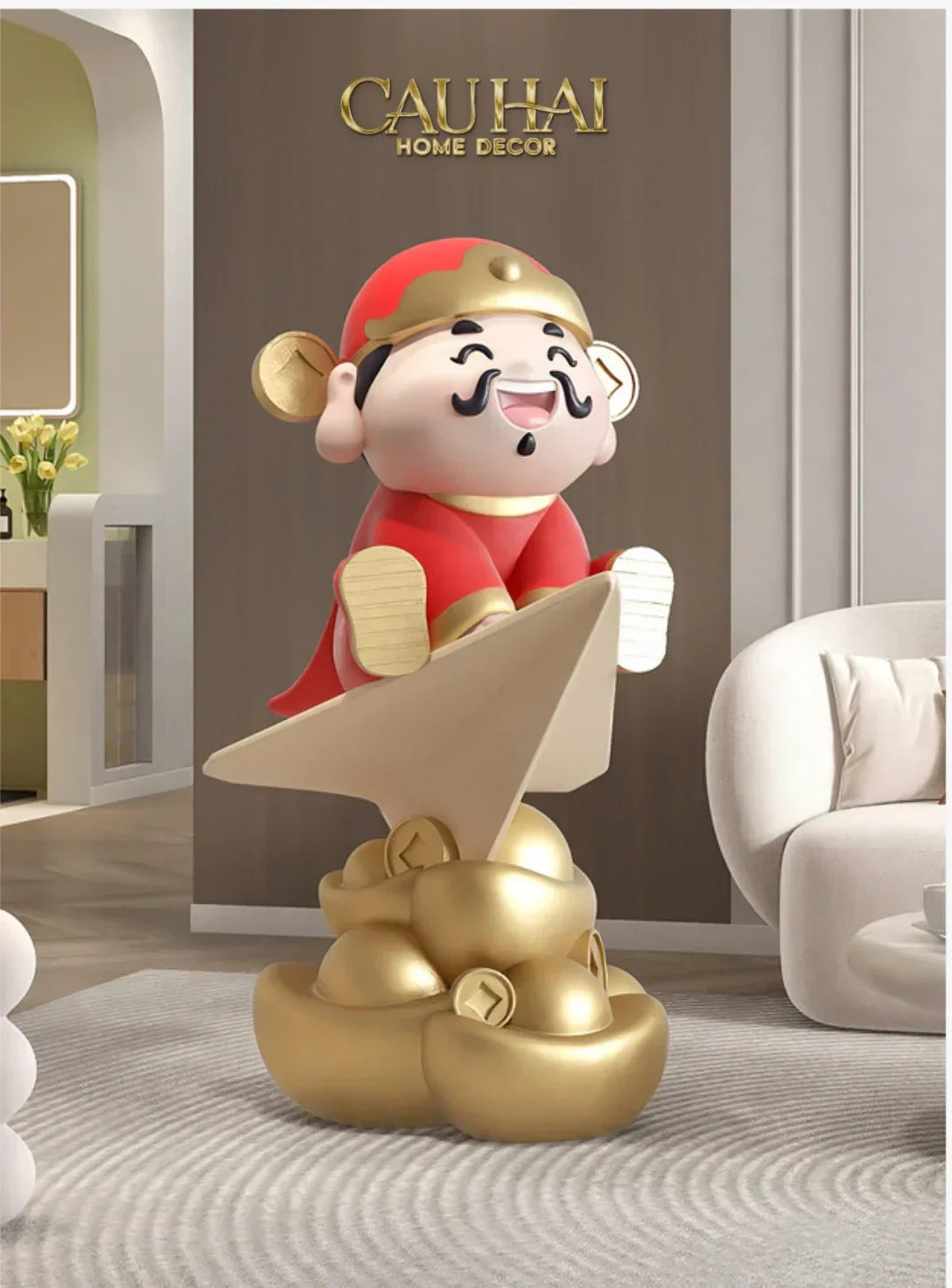 Tượng Đại Thần Tài - Tài Lộc Hanh Thông 80 x 42 x 46-TƯỢNG TRANG TRÍ-CẬU HAI HOME DECOR-CẬU HAI HOME DECOR