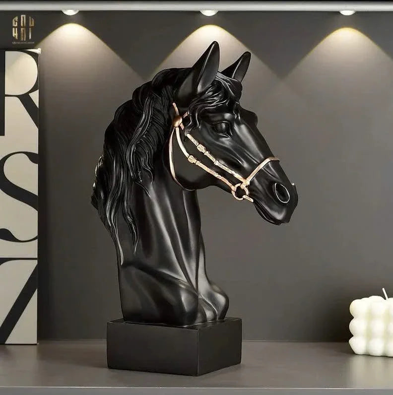 Tượng Đầu Ngựa Composite The Divine Pegasus - White H43-CẬU HAI HOME DECOR