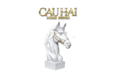 Tượng Đầu Ngựa Composite The Divine Pegasus - White H43-CẬU HAI HOME DECOR
