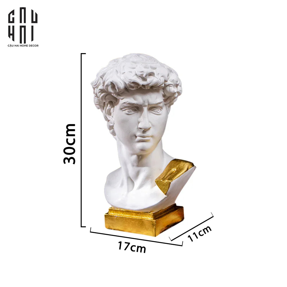 Tượng David Dát Vàng 24K Premium Ss25-TƯỢNG TRANG TRÍ-CẬU HAI HOME DECOR