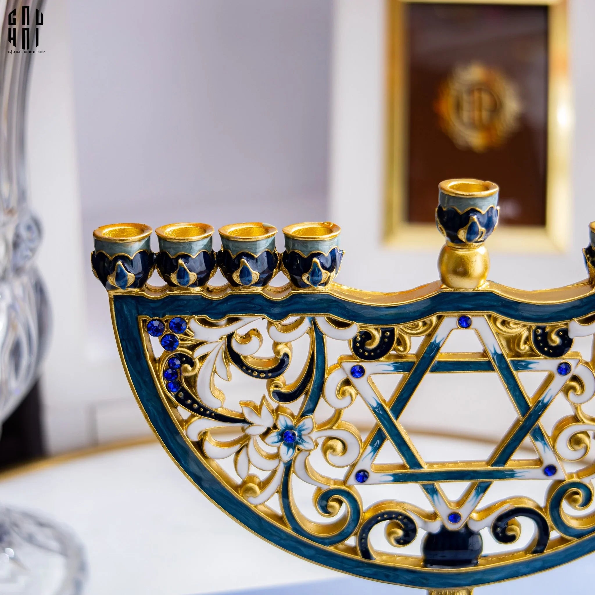 Tượng Đế Nến Babylon Byzantines Golden Era Ancient Decor Object 16.5x20-TƯỢNG TRANG TRÍ-CẬU HAI HOME DECOR
