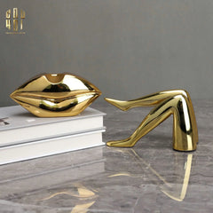 Tượng Đôi Môi Vàng - Gilded Grace Lips-TƯỢNG TRANG TRÍ-CẬU HAI HOME DECOR