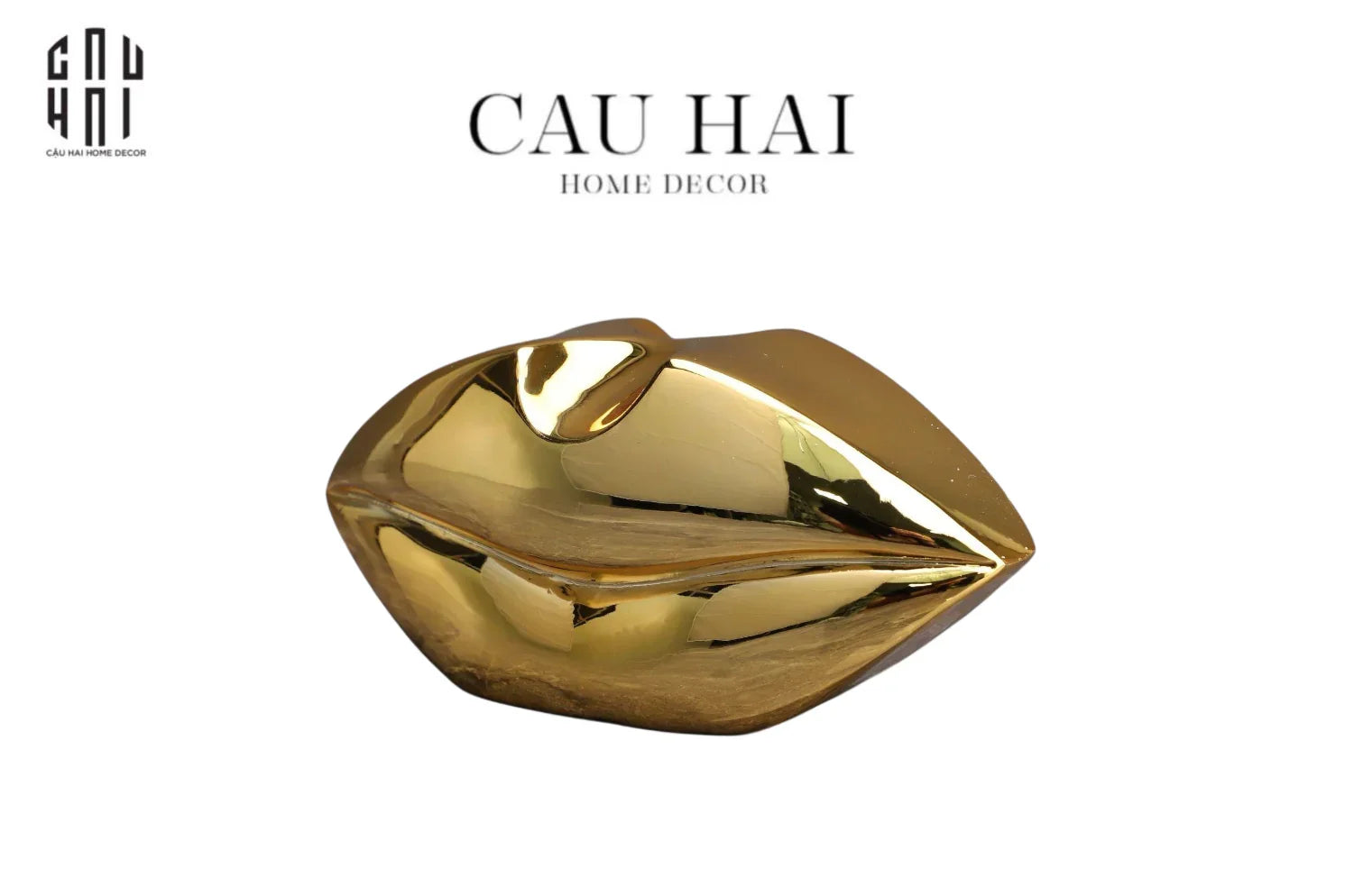 Tượng Đôi Môi Vàng - Gilded Grace Lips-TƯỢNG TRANG TRÍ-CẬU HAI HOME DECOR