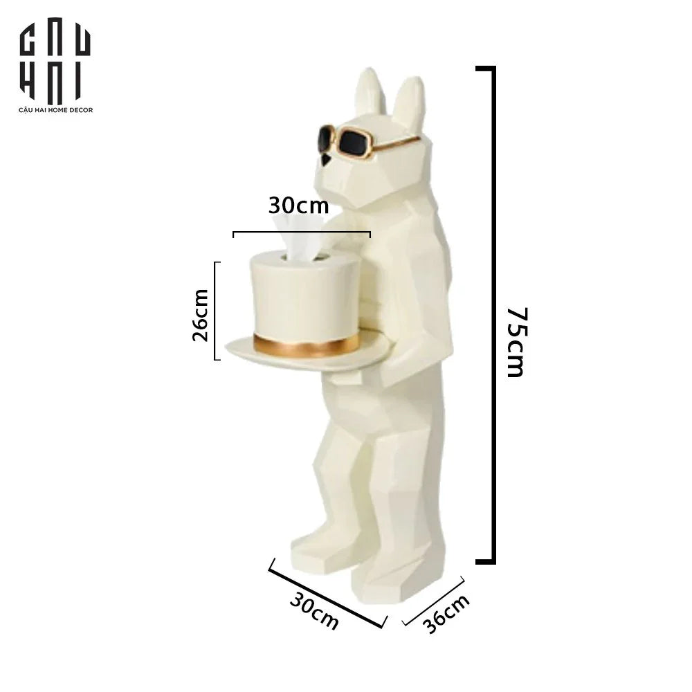Tượng Đựng Giấy White Bull-HỘP KHĂN GIẤY-CẬU HAI HOME DECOR