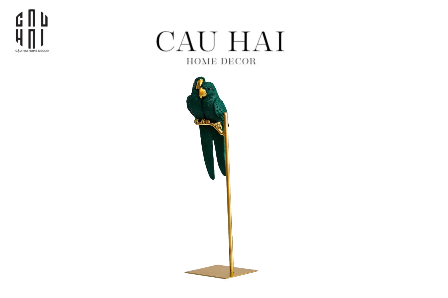 Tượng Eden'S Parrot - Emerald-CẬU HAI HOME DECOR