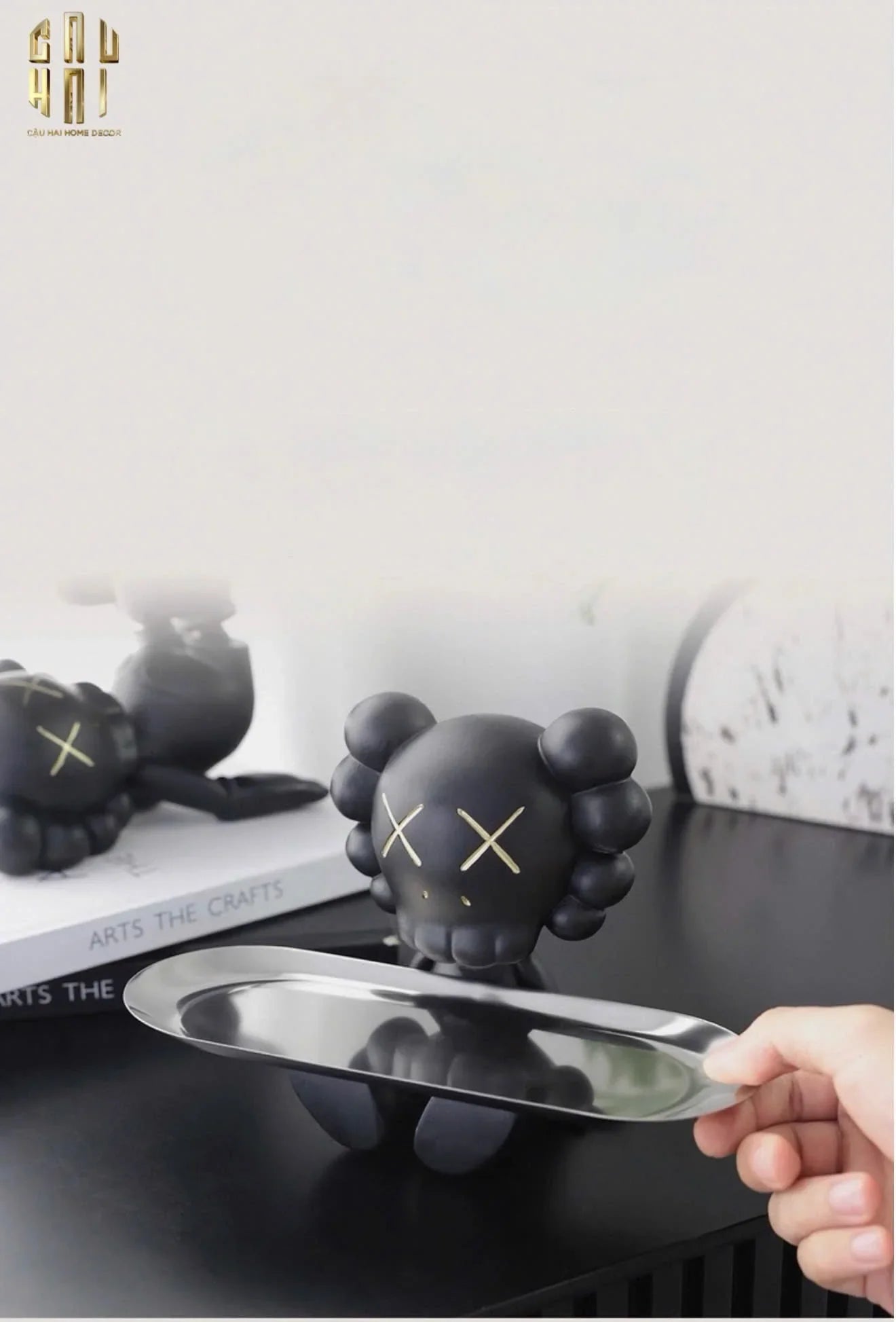 Tượng Figurine Sitting Black Kaw Fw25-TƯỢNG TRANG TRÍ-CẬU HAI HOME DECOR