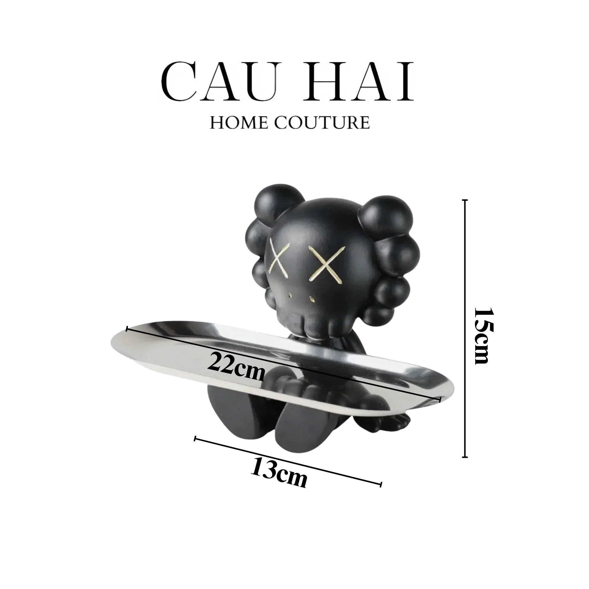 Tượng Figurine Sitting Black Kaw Fw25-TƯỢNG TRANG TRÍ-CẬU HAI HOME DECOR