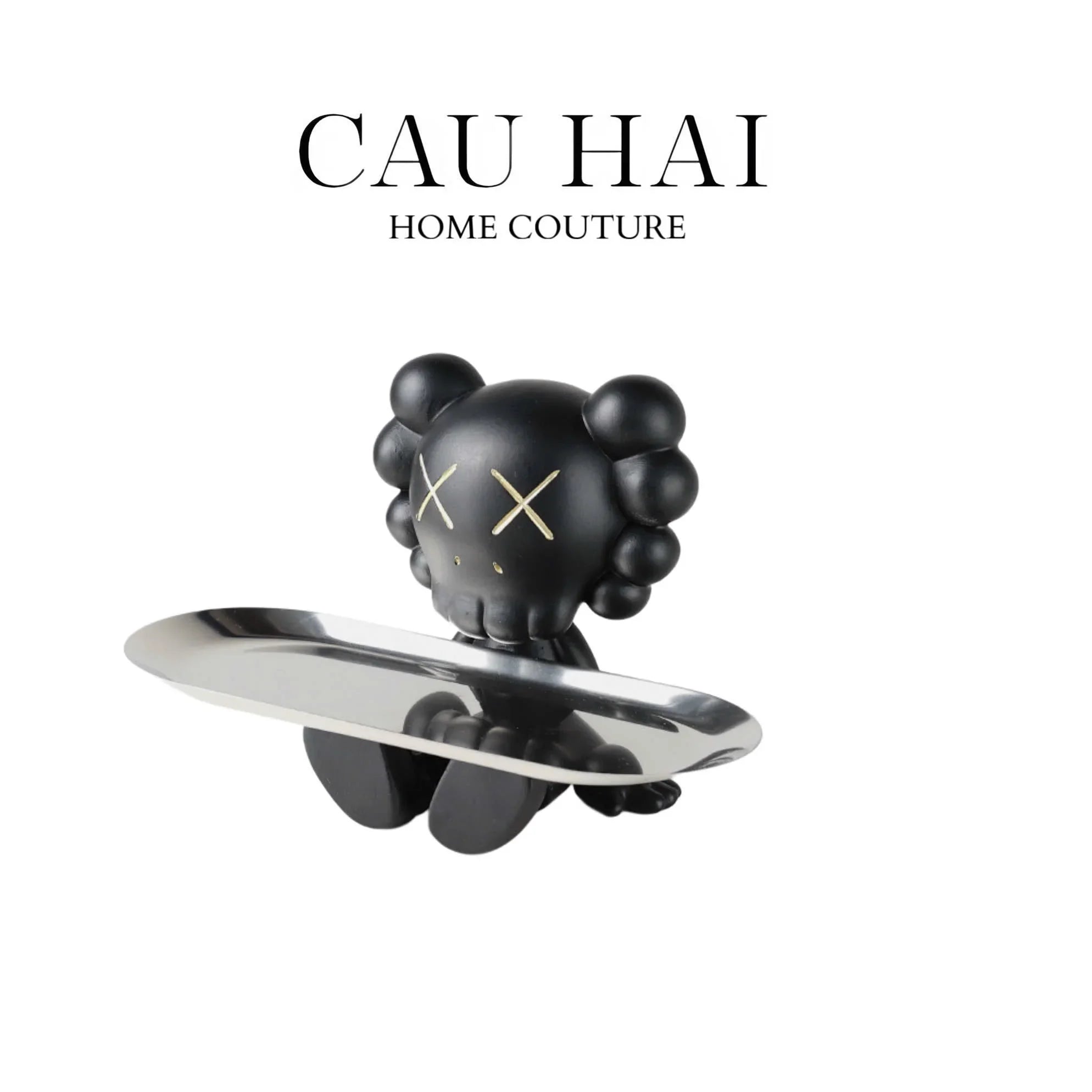 Tượng Figurine Sitting Black Kaw Fw25-TƯỢNG TRANG TRÍ-CẬU HAI HOME DECOR
