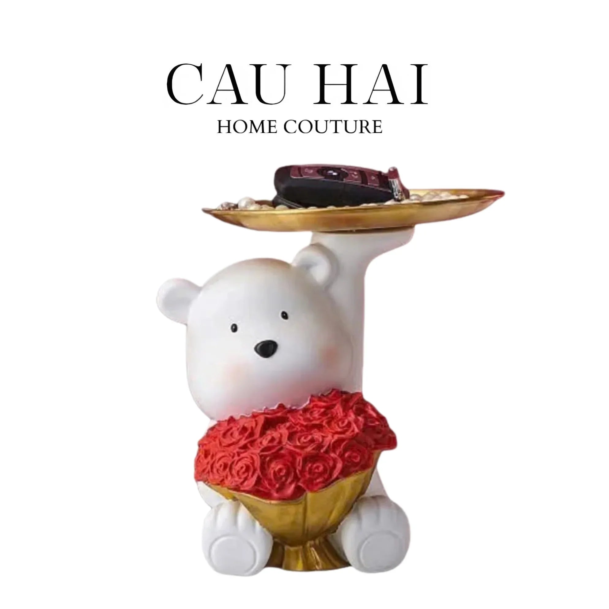 Tượng Figurine Teddy Of Love-TƯỢNG TRANG TRÍ-CẬU HAI HOME DECOR