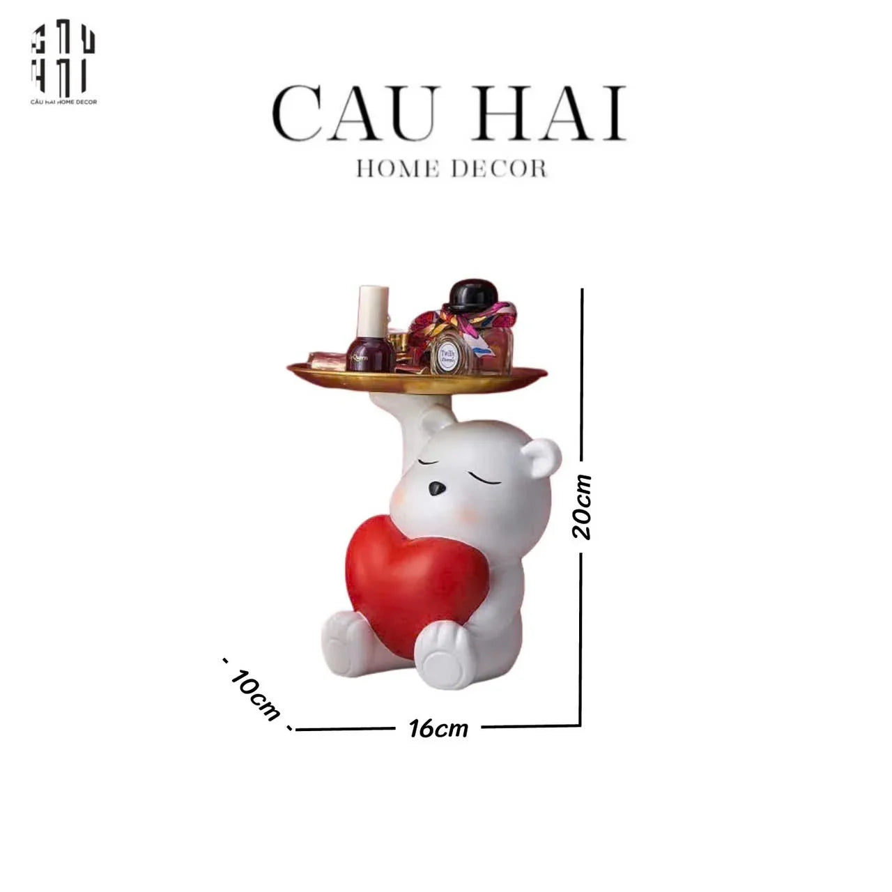 Tượng Figurine Teddy Of Sweetheart-TƯỢNG TRANG TRÍ-CẬU HAI HOME DECOR