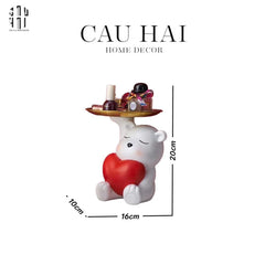 Tượng Figurine Teddy Of Sweetheart-TƯỢNG TRANG TRÍ-CẬU HAI HOME DECOR