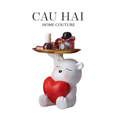 Tượng Figurine Teddy Of Sweetheart-TƯỢNG TRANG TRÍ-CẬU HAI HOME DECOR