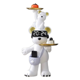 Tượng Gấu Trang Trí Kèm Khay & Đồng Hồ Milo Timekeeper H78-TƯỢNG TRANG TRÍ-CẬU HAI HOME DECOR-CẬU HAI HOME DECOR